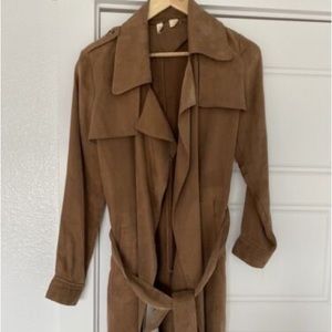 Anthropologie suede trench coat